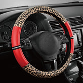 Road Comforts front view showing leopard print and secure fit benefit