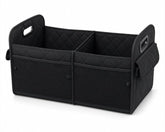 Roadkin front view of quilted organizer showing pockets and handles for easy transport