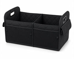 Roadkin front view of quilted organizer showing pockets and handles for easy transport