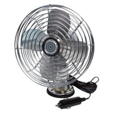 RoadPro RP-1179 front view showing chrome metal fan and two-speed control for improved airflow