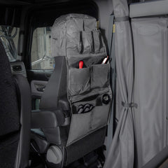 RoadPro installed behind car seat demonstrating protected, organized cabin