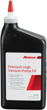 Robinair 13203 front bottle view showing label and capacity, supports reliable evacuations