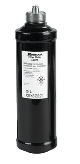 Robinair 34724 front view showing label and spin-on design for easy replacement