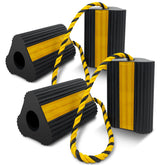 ROBLOCK front view showing four chocks and reflective safety benefit