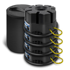 ROBLOCK front packaging showing four blocks and bag for convenient transport