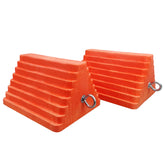 ROBOLCK front view of orange chocks showing stability and visibility