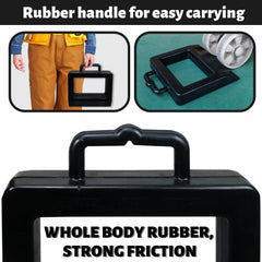 ROBLOK molded handle detail for easy carrying and fast placement