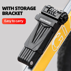 ROCKBROS close-up of zinc-alloy cylinder highlighting secure combination mechanism