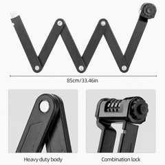 ROCKBROS folded lock mounted on bike frame for easy transport and storage