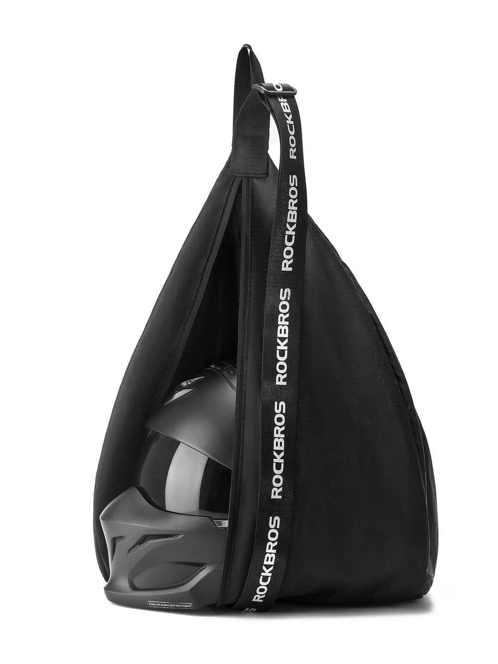 ROCKBROS front view of helmet backpack showing shape and capacity for safe transport
