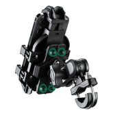 ROCKBROS front view of aluminum phone mount showing secure clamp and finish benefit: strong hold