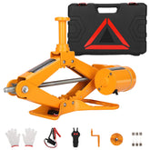 ROGTZ electric scissor jack front view showing compact portability and quick lift