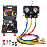 Rogvoc manifold front view showing gauges and knobs for quick diagnostics