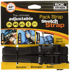 ROK Straps 10314 front packaging showing two black adjustable pack straps, durable and compact