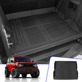 Rongtaod front view of cargo mat showing precise Bronco fit and protection