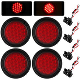 Ronybuy front view of 4 inch red LED tail light showing clear lens and visibility