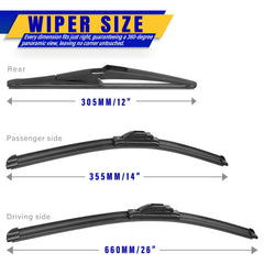 Rooppa blades 26, 14, 12 inches labeled for correct replacement