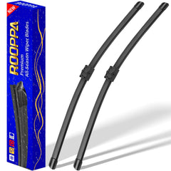 Rooppa front packaging showing complete wiper set and fitment information for BMW