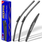 Rooppa front packaging showing 3-piece wiper kit and clear fitment instructions