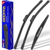 Rooppa front packaging showing full three-blade set and fit information, Clear fit assurance