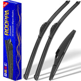 Rooppa front packaging showing complete Prius C wiper set and easy install benefit