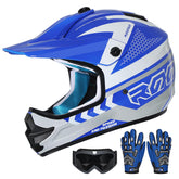 ROOZO front view helmet set showing full-face protection and included accessories
