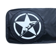 Rorex star logo close-up on sunshade, branded finish enhances appearance