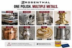 Rosenthal Collection premium microfiber polishing cloth beside can, soft cloth for scratch-free buffing