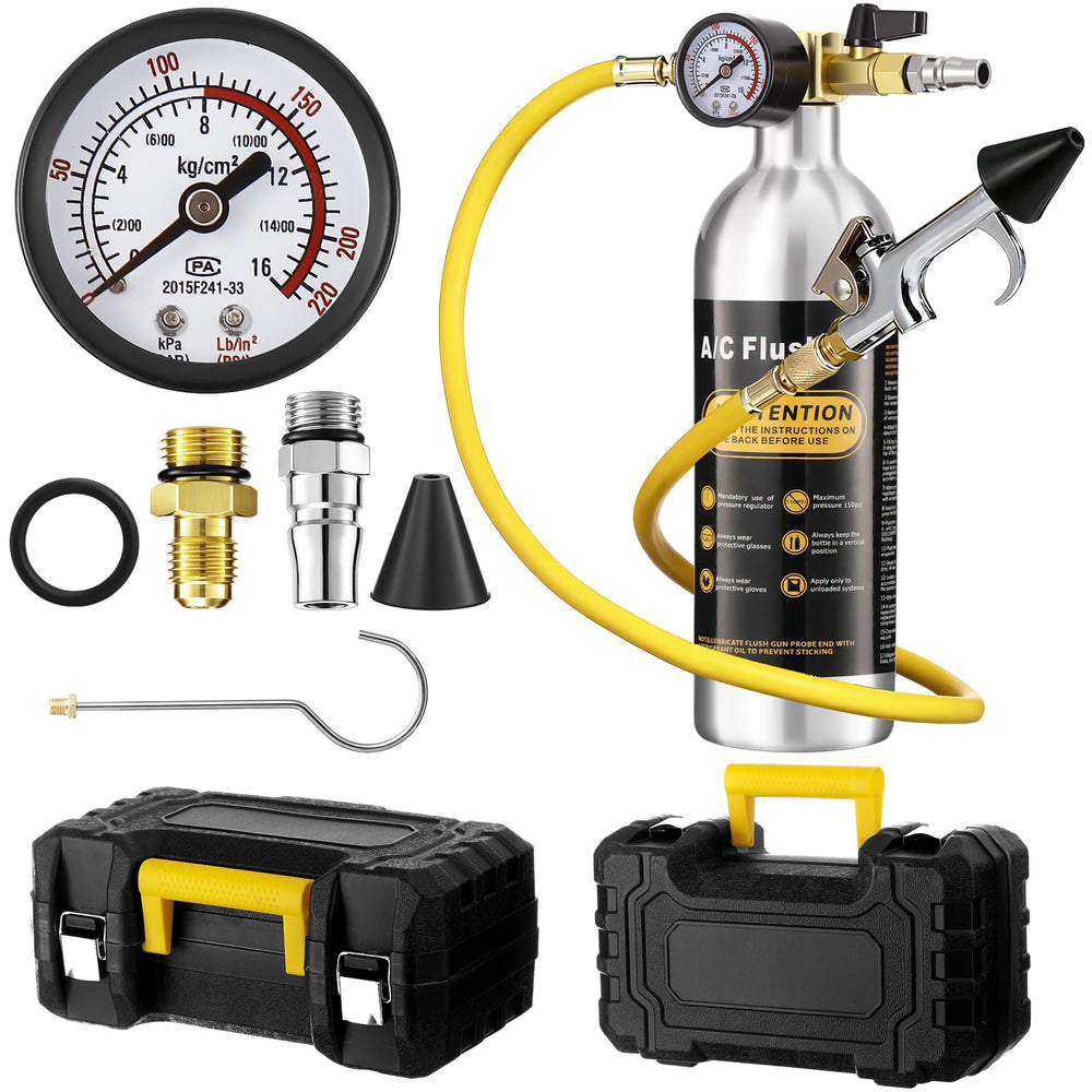 Rossesay front view of aluminum canister and kit showing durable construction and compact storage