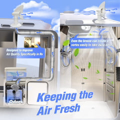 RotoVent installed on RV roof exhausting odors above the coach for fresher air
