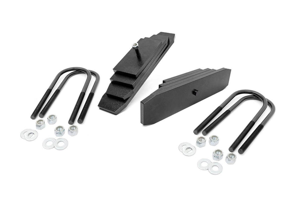 Rough Country kit box and components showing clear bolt-on benefit