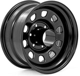 Rough Country front view of wheel showing D-window style and aggressive look