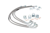 Rough Country front brake line close-up shows braided stainless durability