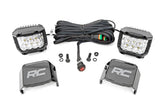 Rough Country front view of paired LEDs showing wide-angle beam for broad visibility