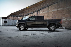 Rough Country installed on Colorado front angle demonstrating leveled profile benefit