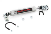 Rough Country N3 steering stabilizer front view showing durable finish and mounting points for improved control
