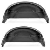 Rough Country front packaging showing pair of rear wheel well liners for clear protection