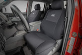 Rough Country front seat cover overview showing full protection and renewed look