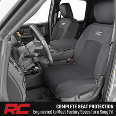 Rough Country headrest and console covers protecting high-contact areas