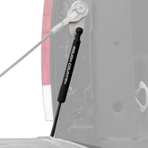 Rough Country tailgate assist front view showing durable steel body and smooth operation benefit