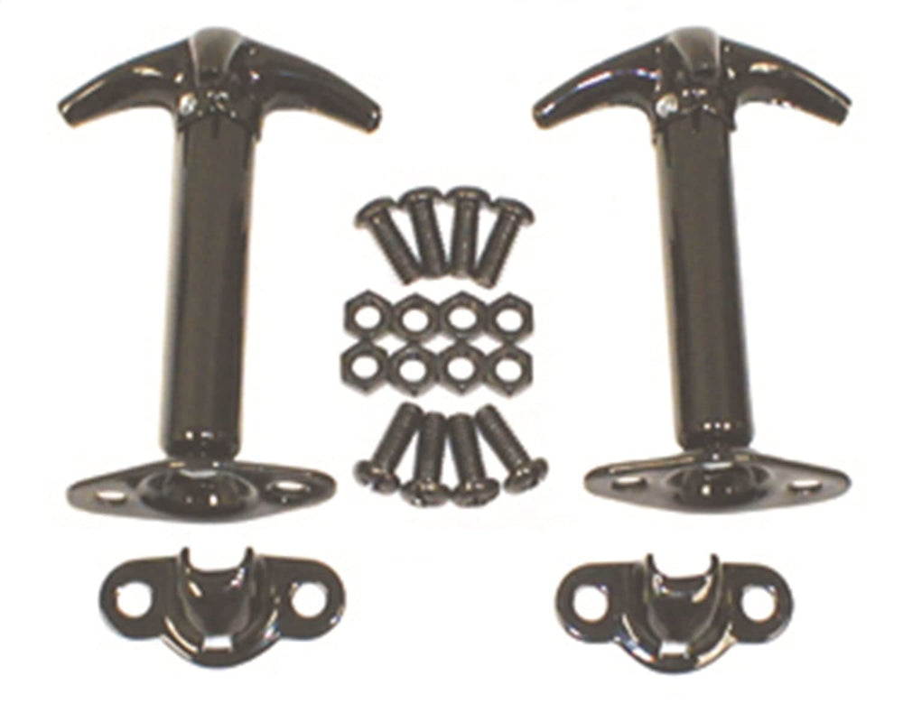 Rugged Ridge front view of hood catch kit showing durable design and secure fit
