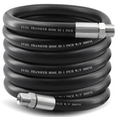 Ruikarhop front view of 1-inch 20ft fuel transfer hose showing length and fittings for easy identification