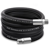 Ruikarhop front view of 10ft fuel transfer hose showing robust cover and length advantage