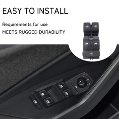 RuiWen switch installed in car door demonstrating correct fit and function
