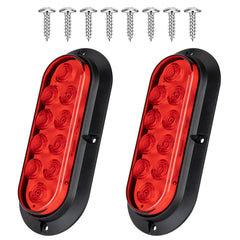 RUNBAITOO front view of oval red LED tail light showing bright lens and visibility