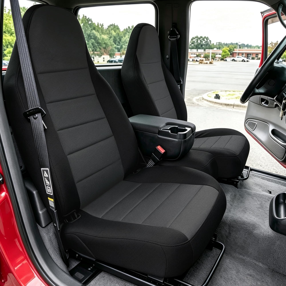 runfider front view seat cover showing clean fit and protection