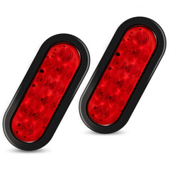 RUNHWEE front view of oval red tail light showing clear visibility