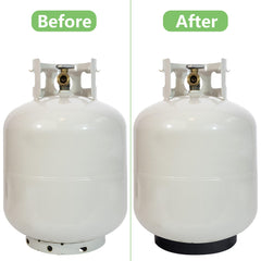 RunNico ring installed beneath propane tank protecting mounting bracket