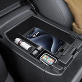 RUNROAD front view of center console tray showing organized compartments and neat fit