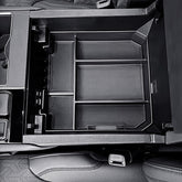 RUNROAD front view of center console tray showing clean organized compartments